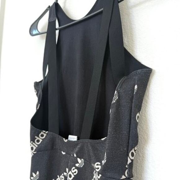 Adidas Trefoil Jumpsuit Logo Print Black White S Sporty Streetwear Y2K - Picture 5 of 7